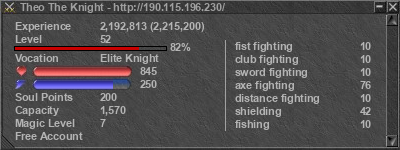 Signature for player Theo The Knight